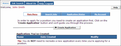Create new Application Screen.