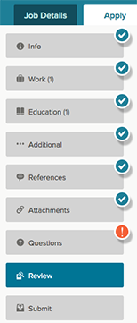 Image of application progress