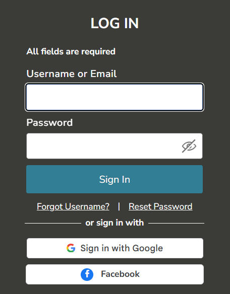 Image of Login form