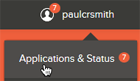 Image of Applications & Status menu item